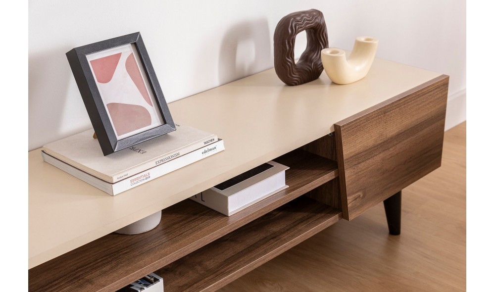 Suport TV, Clark, NucBej, 180 x 45 x 37 cm