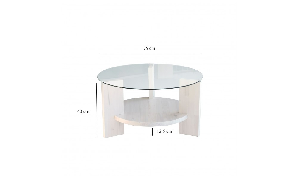 Masuta de cafea Mondo - Alb 75 x 40 x 75 cm