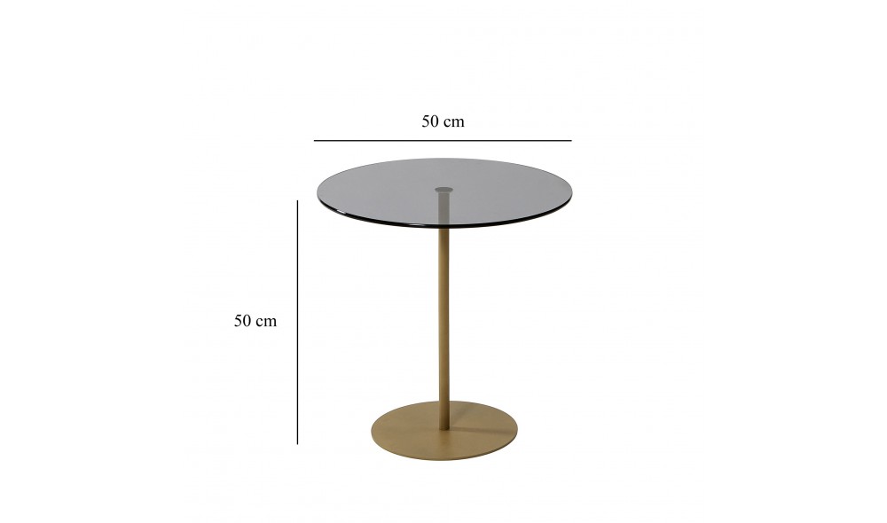 Tabel lateral Chill-Out - auriu, gri inchis 50 x 50 x 50 cm