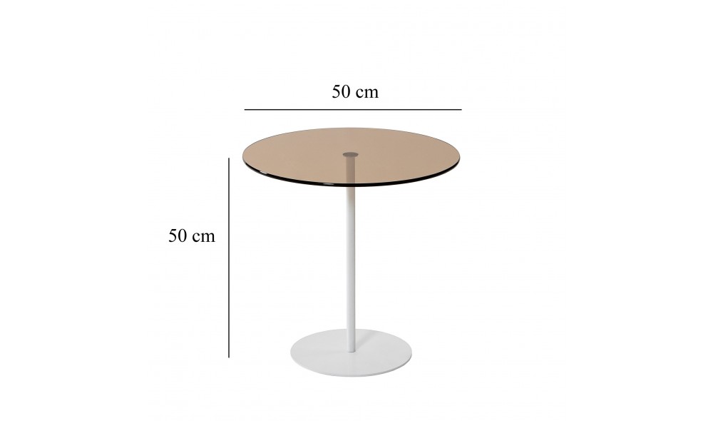 Tabel lateral Chill-Out - Alb, Bronz 50 x 50 x 50 cm