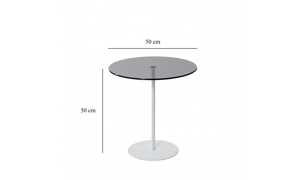 Tabel lateral Chill-Out - alb, gri inchis 50 x 50 x 50 cm