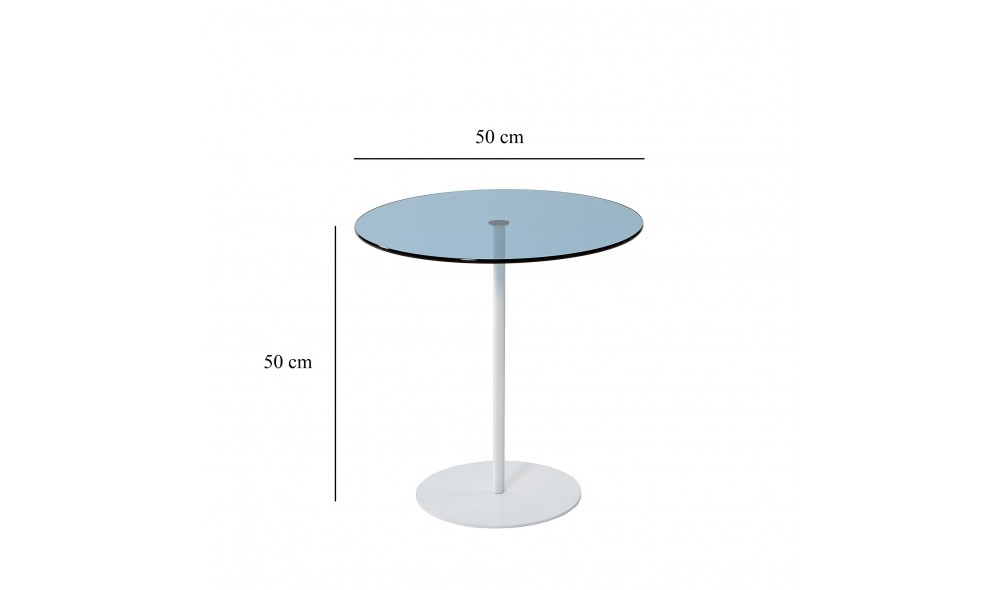 Tabel lateral Chill-Out - Alb, Albastru 50 x 50 x 50 cm