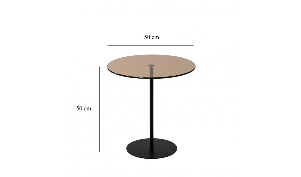 Tabel lateral Chill-Out - Negru, Bronz 50 x 50 x 50 cm