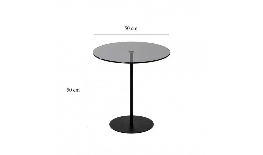 Tabel lateral Chill-Out - negru, gri inchis 50 x 50 x 50 cm