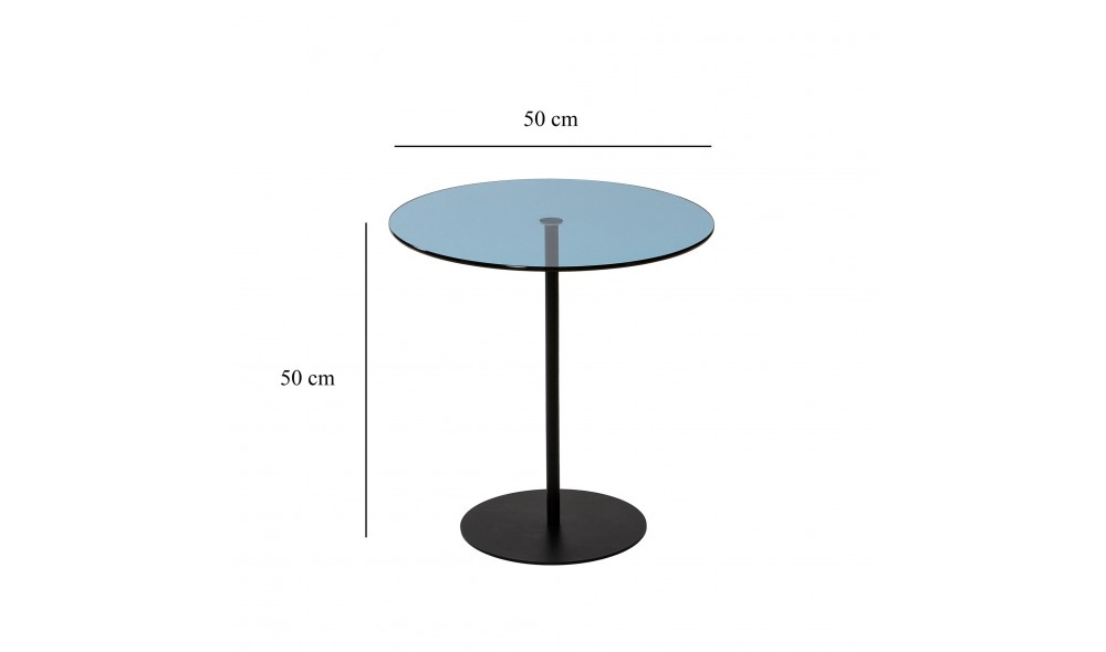 Tabel lateral Chill-Out - Negru, Albastru 50 x 50 x 50 cm