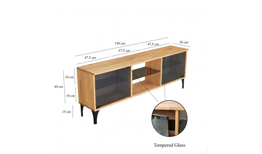 Suport TV Mistero - Stejar 150 x 40 x 30 cm