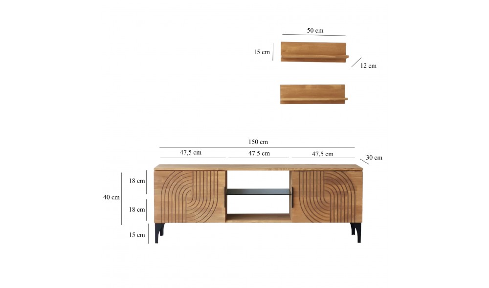 Unitate TV Lidya - Stejar 150 x 40 x 30 cm