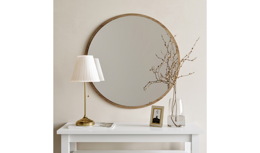 Oglinda Dekoratif Yuvarlak Ayna Ceviz A707 60 x 60 x 2 cm