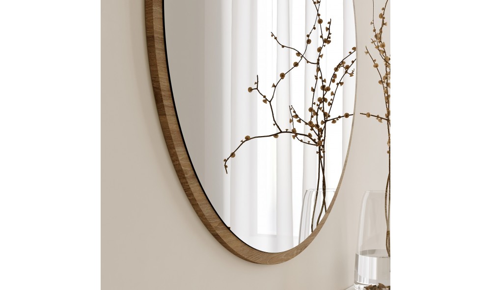 Oglinda Dekoratif Yuvarlak Ayna Ceviz A707 60 x 60 x 2 cm