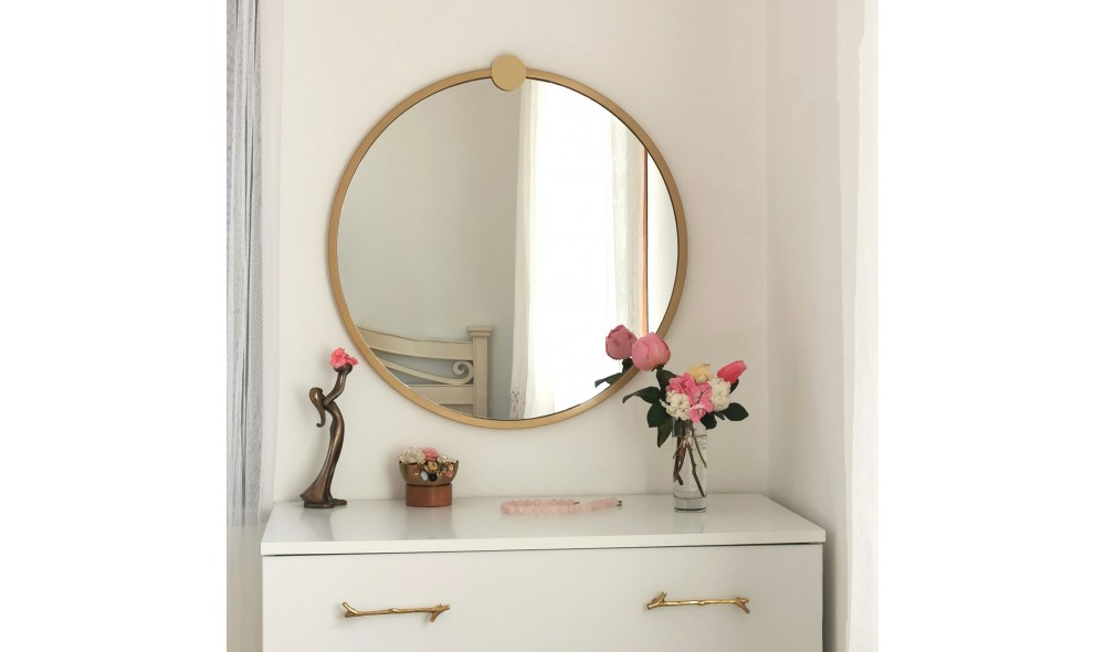 Oglinda Metal auriu Cerceve Yuvarlak Ayna A708 60 x 60 x 2 cm