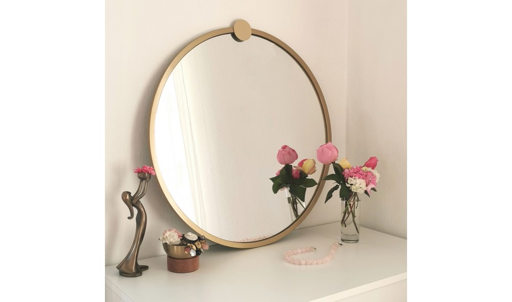 Oglinda Metal auriu Cerceve Yuvarlak Ayna A708 60 x 60 x 2 cm