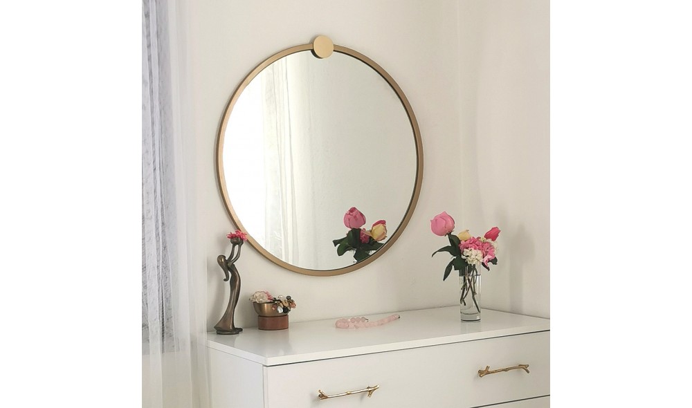 Oglinda Metal auriu Cerceve Yuvarlak Ayna A708 60 x 60 x 2 cm