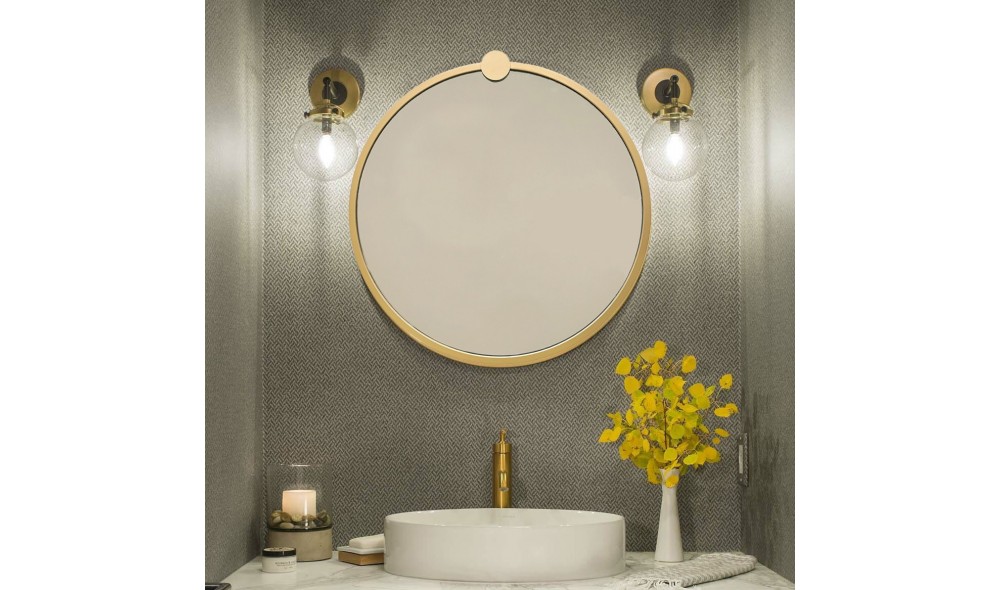 Oglinda Metal auriu Cerceve Yuvarlak Ayna A708 60 x 60 x 2 cm