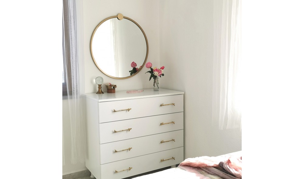 Oglinda Metal auriu Cerceve Yuvarlak Ayna A708 60 x 60 x 2 cm