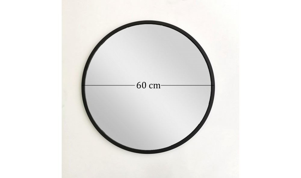Oglinda Siyah Metal Cerceve Yuvarlak Ayna A709 60 x 60 x 2 cm
