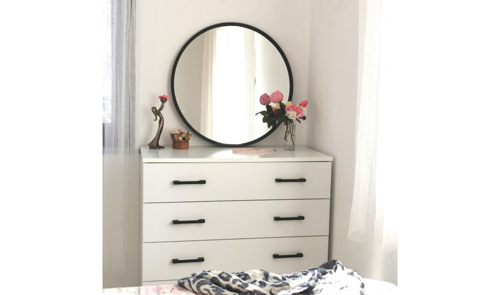 Oglinda Siyah Metal Cerceve Yuvarlak Ayna A710 60 x 60 x 2 cm