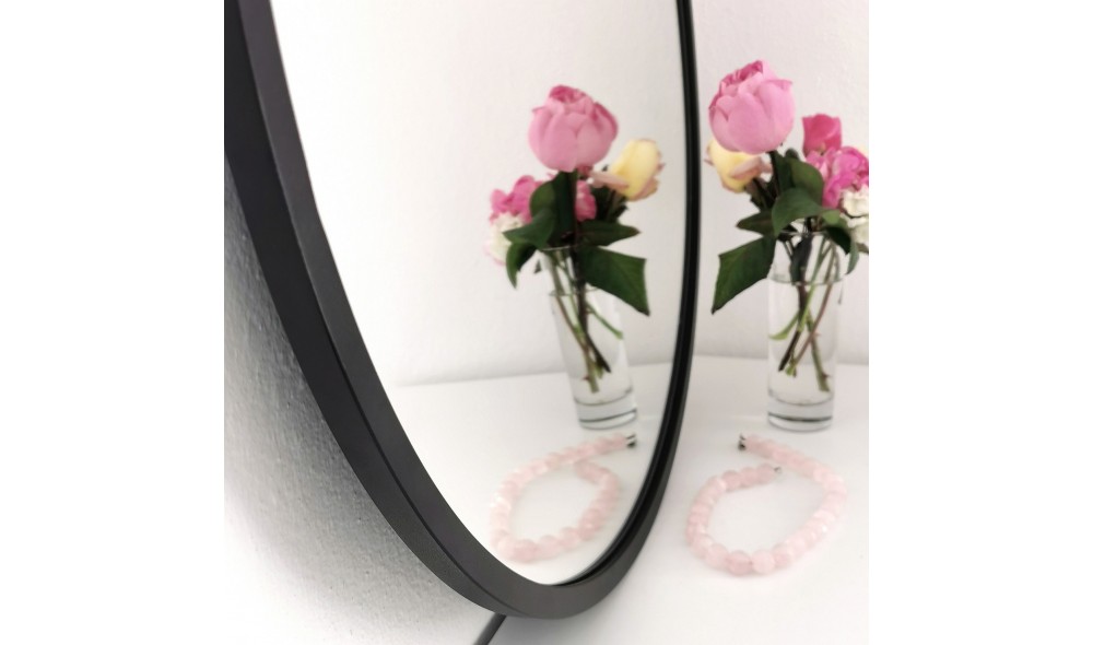 Oglinda Siyah Metal Cerceve Yuvarlak Ayna A710 60 x 60 x 2 cm