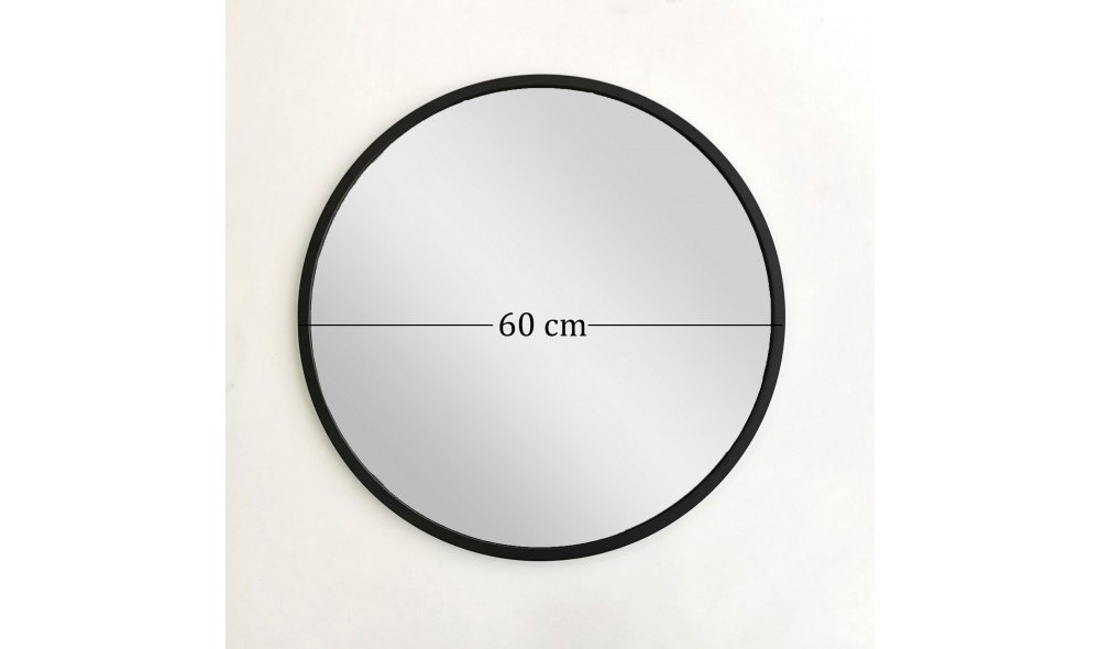 Oglinda Siyah Metal Cerceve Yuvarlak Ayna A710 60 x 60 x 2 cm