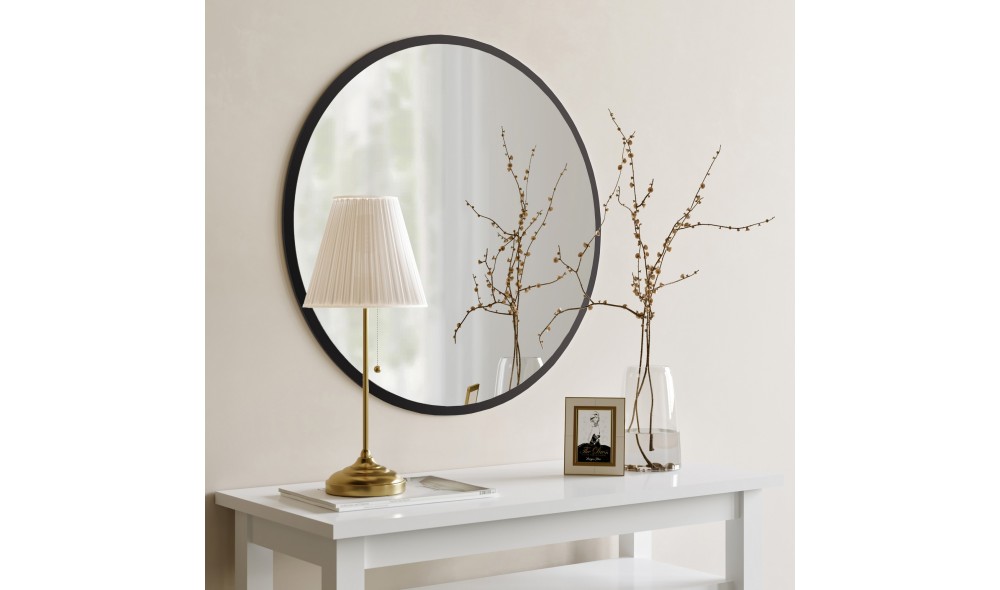 Oglinda Dekoratif Yuvarlak Ayna Siyah A711 60 x 60 x 2 cm