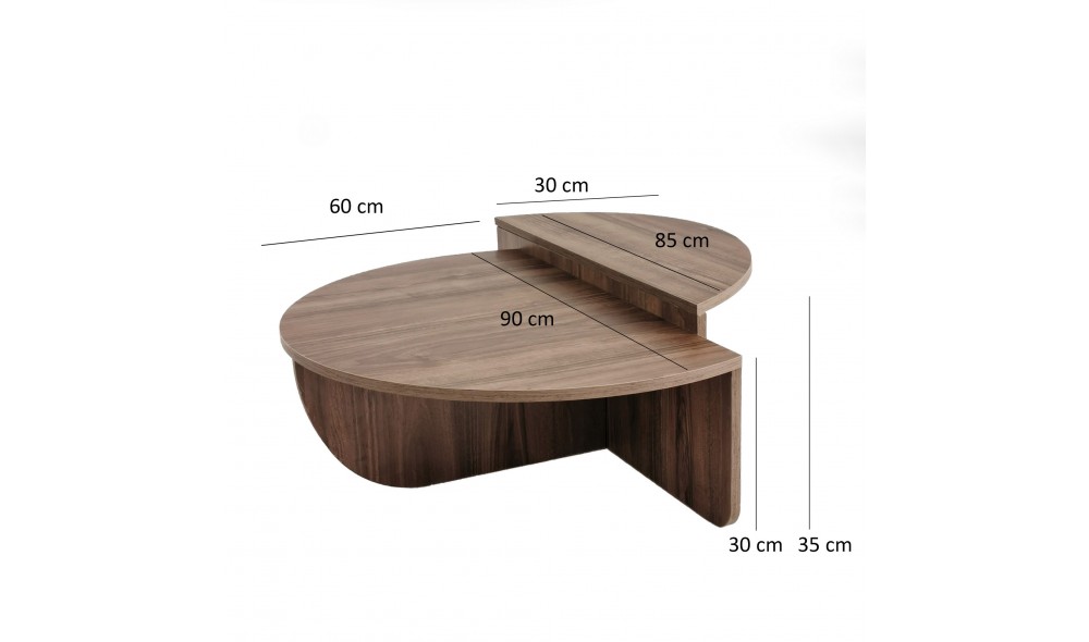 Masuta de cafea Podium - Nuc 90 x 35 x 60 cm