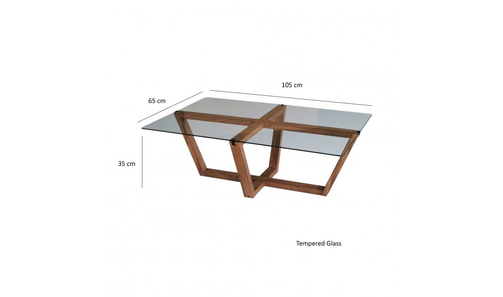 Masuta de cafea Amalfi - Nuc 105 x 35 x 65 cm