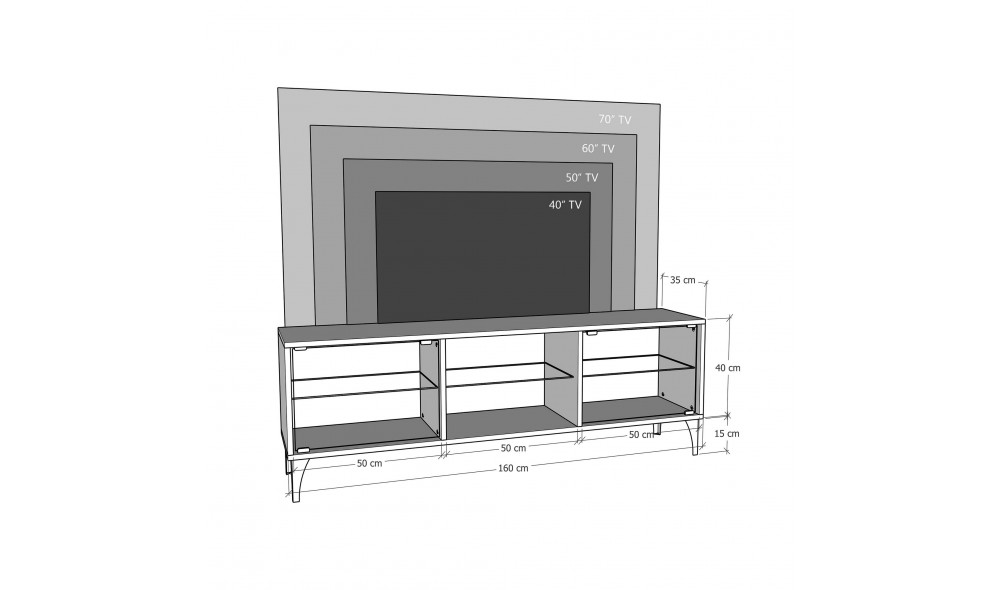 Suport TV Olympos 160 x 55 x 35 cm