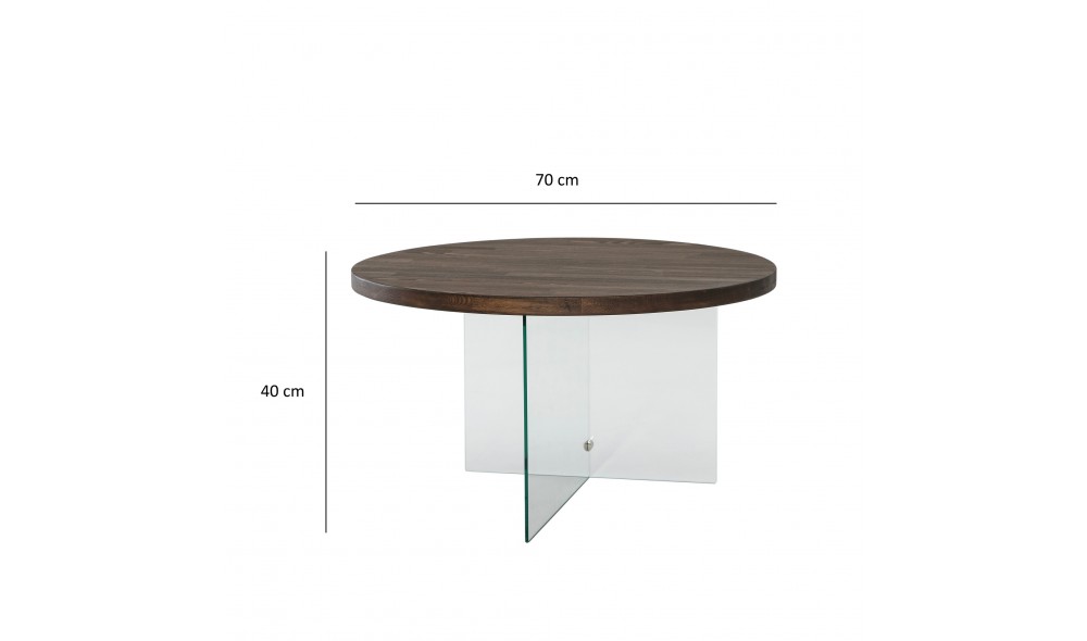 Masuta de cafea Serenity - Transparent, Nuc