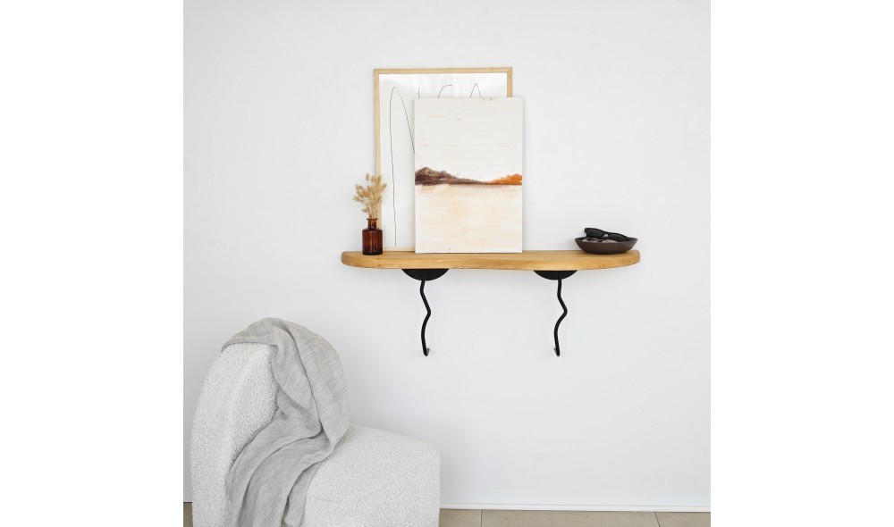 Raft de perete Edera - Negru, Stejar