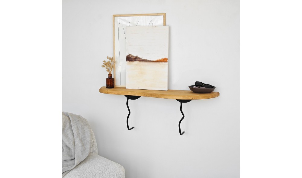 Raft de perete Edera - Negru, Stejar