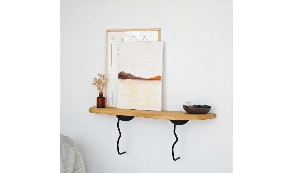 Raft de perete Edera - Negru, Stejar