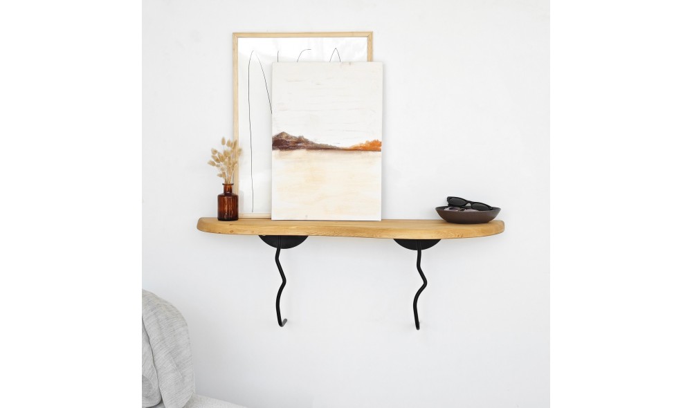 Raft de perete Edera - Negru, Stejar