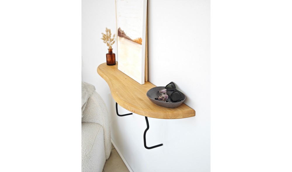 Raft de perete Edera - Negru, Stejar