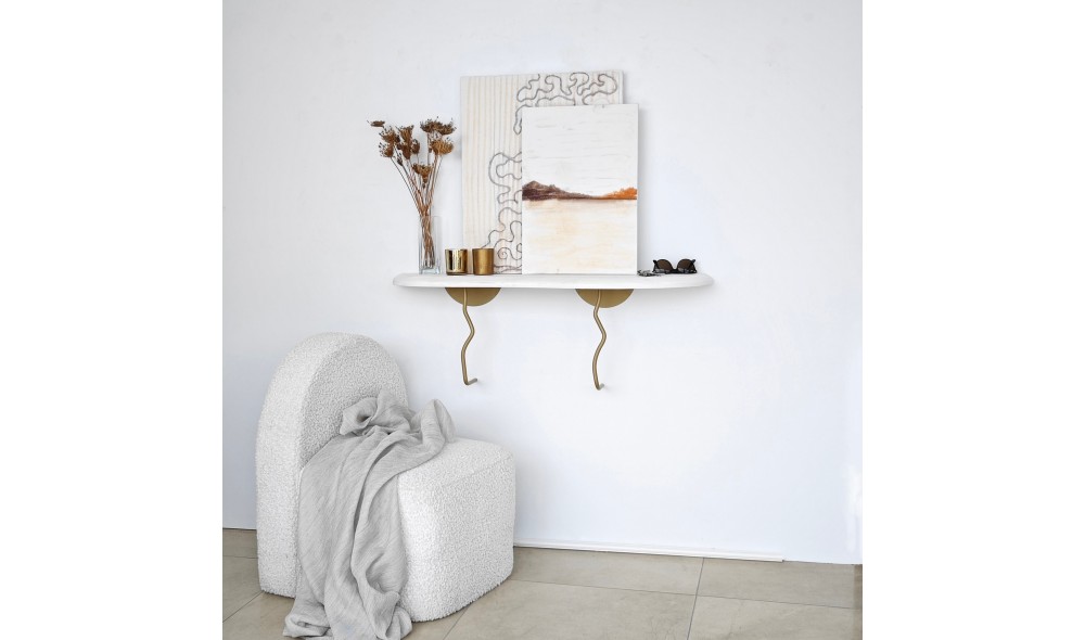 Raft de perete Edera - Aur, Alb