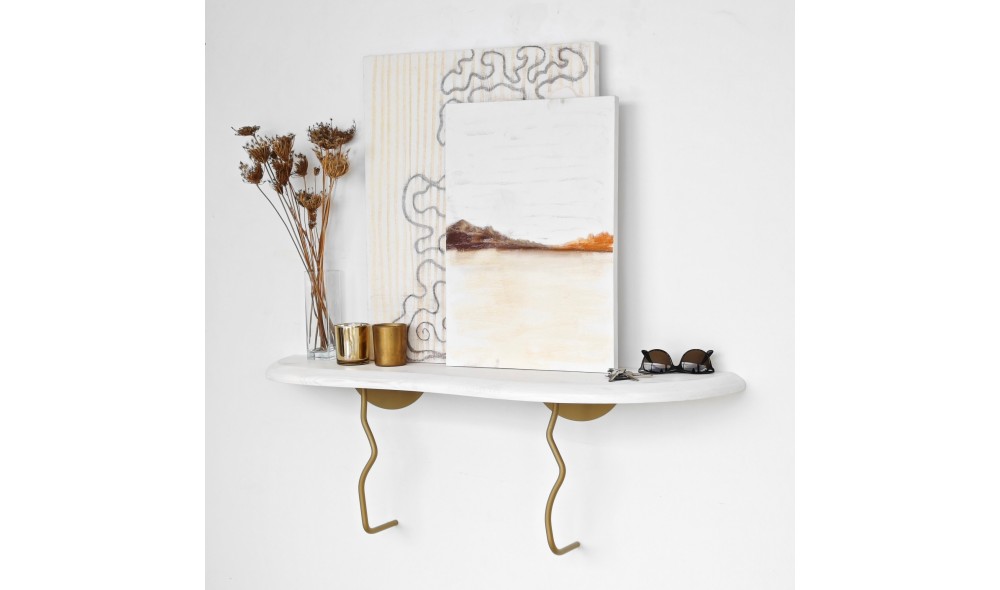 Raft de perete Edera - Aur, Alb