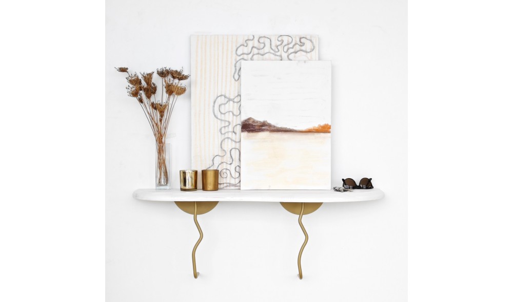 Raft de perete Edera - Aur, Alb