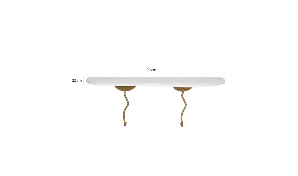 Raft de perete Edera - Aur, Alb