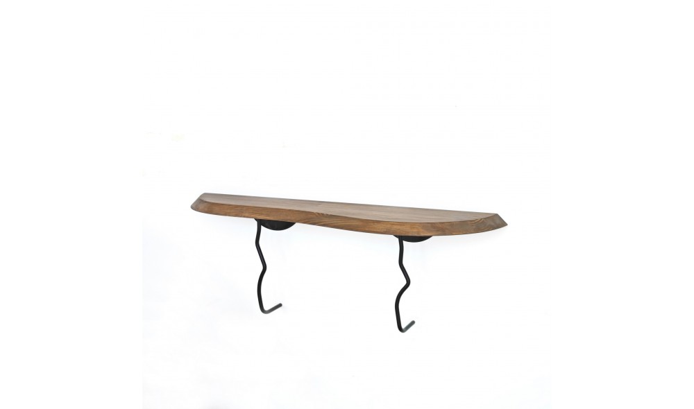 Raft de perete Lierre - Negru, Nuc