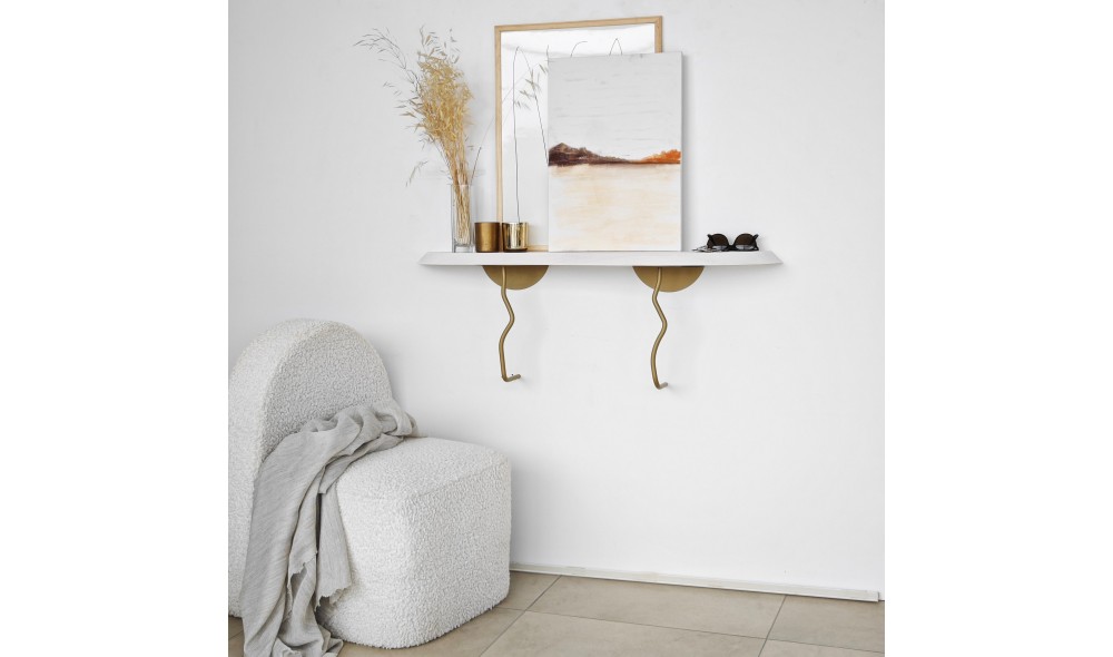 Raft de perete Lierre - Aur, Alb