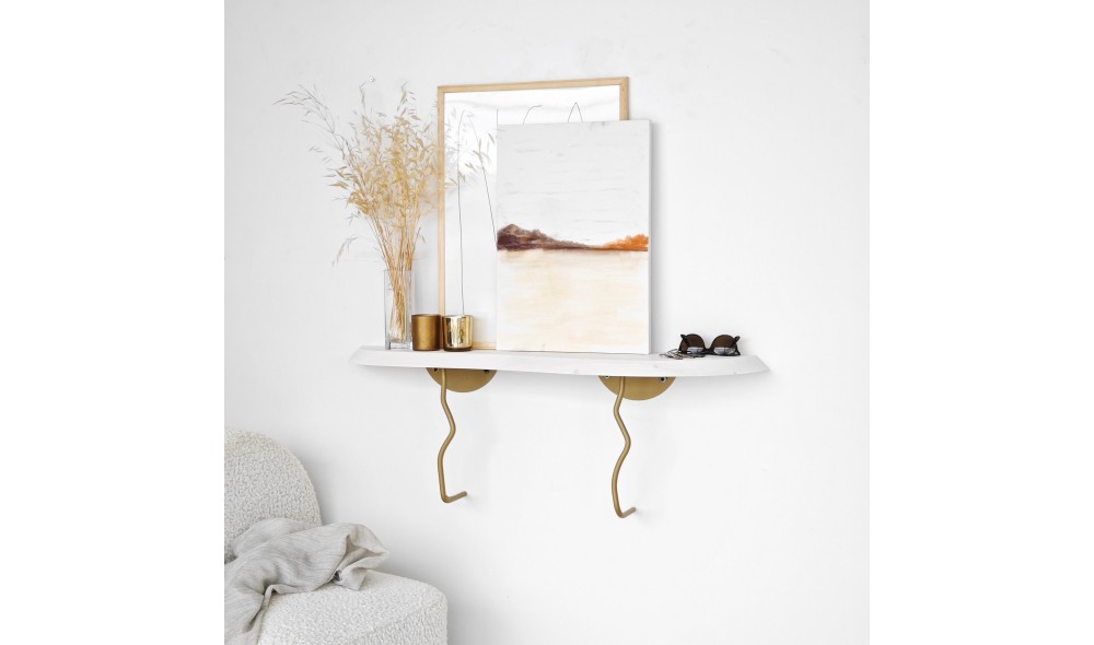 Raft de perete Lierre - Aur, Alb