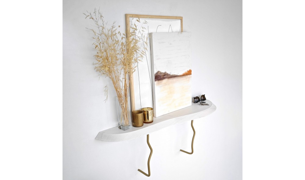 Raft de perete Lierre - Aur, Alb