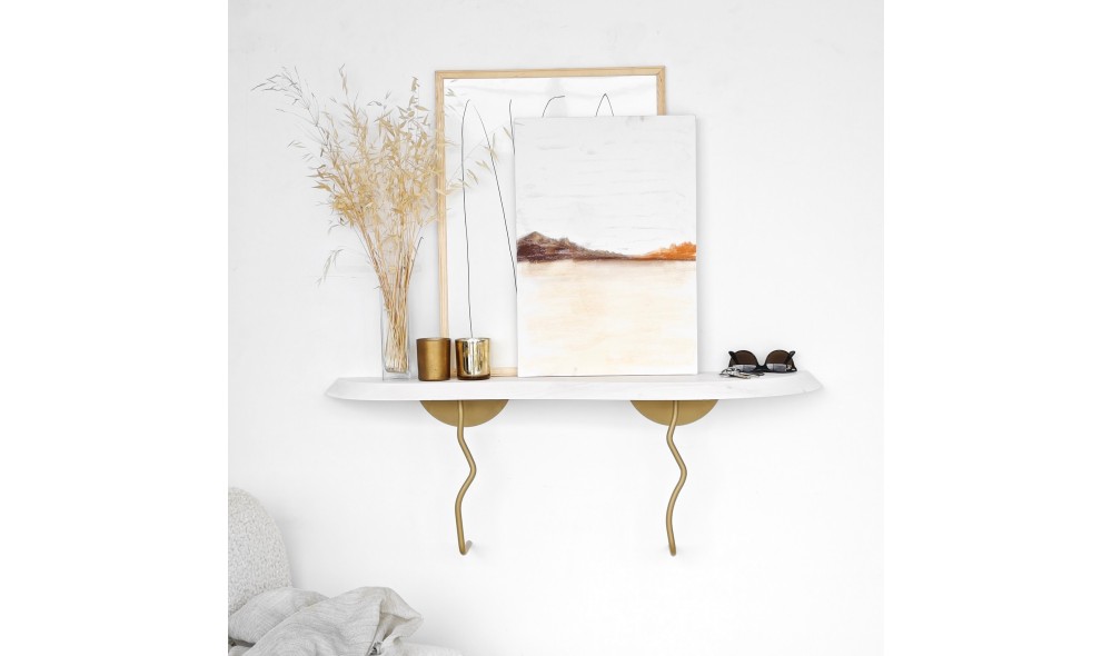 Raft de perete Lierre - Aur, Alb