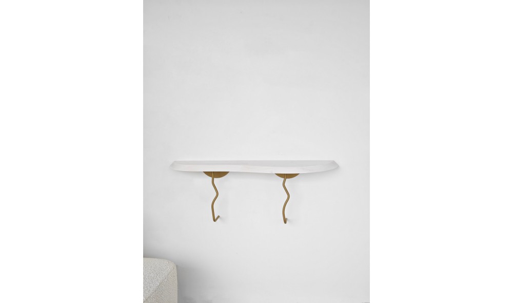 Raft de perete Lierre - Aur, Alb