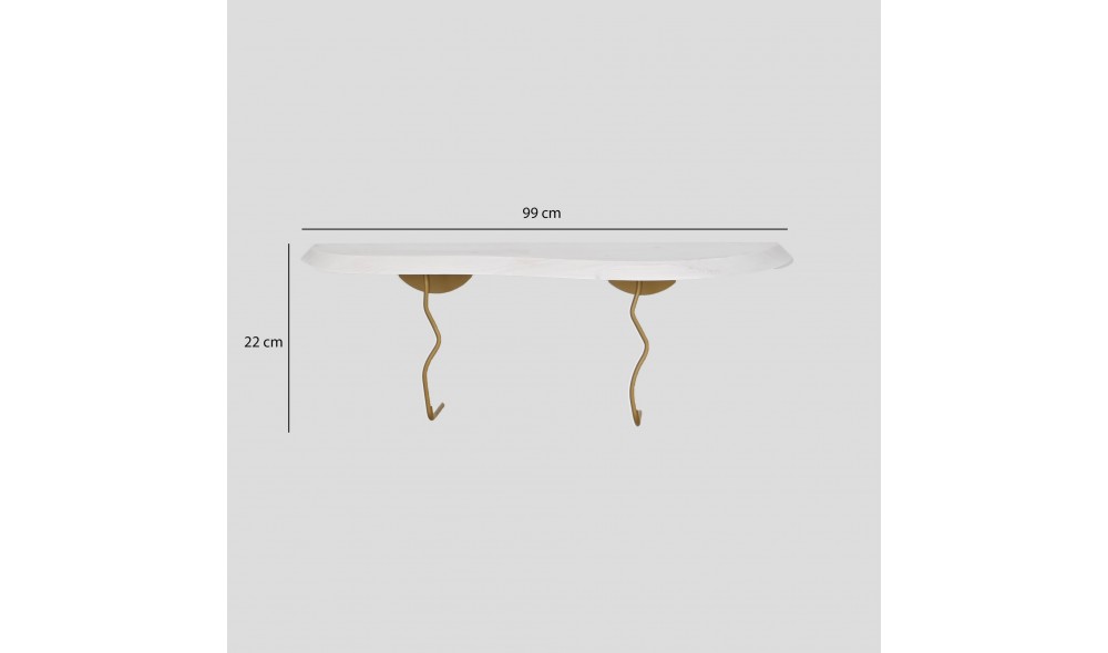 Raft de perete Lierre - Aur, Alb