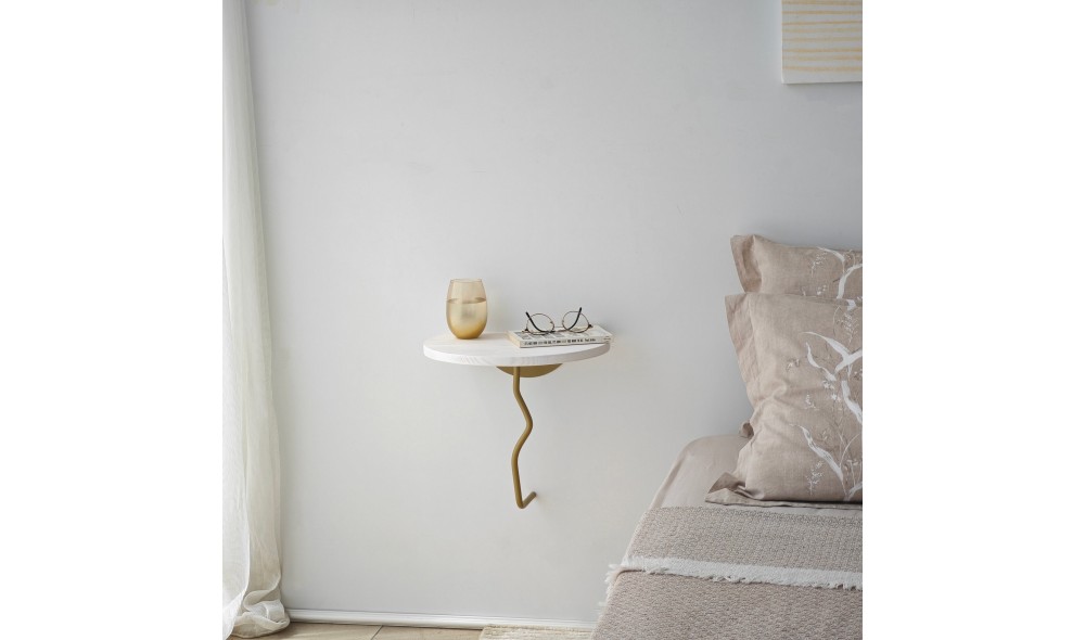 Raft de perete Leu - auriu, alb