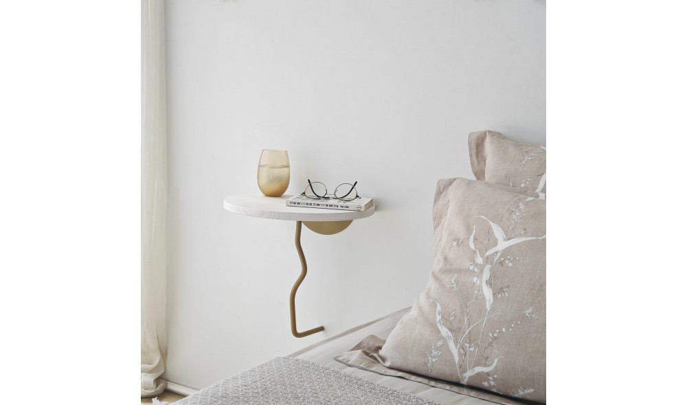 Raft de perete Leu - auriu, alb