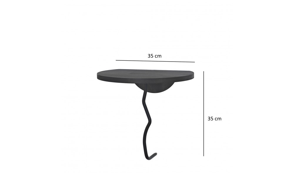 Raft de perete Leu - negru, antracit