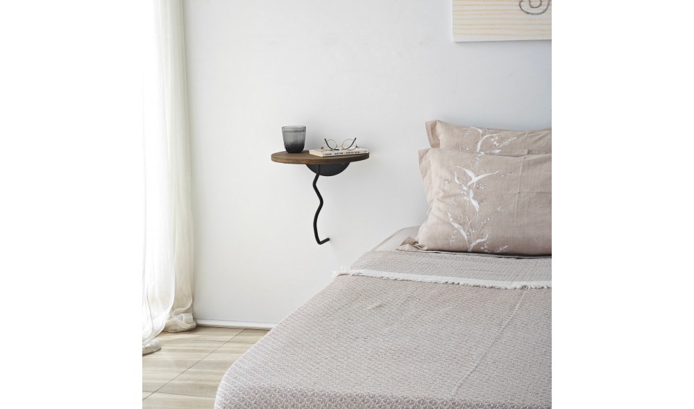 Raft de perete Leu - Negru, Nuc