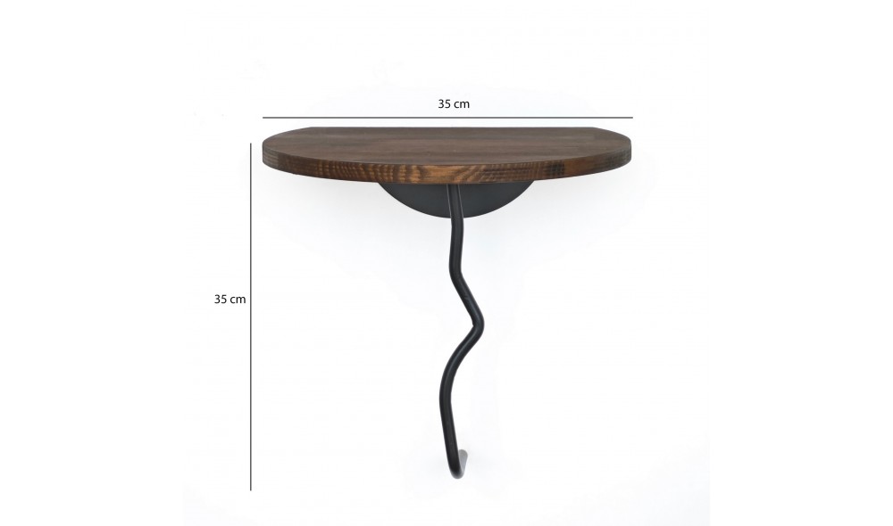 Raft de perete Leu - Negru, Nuc