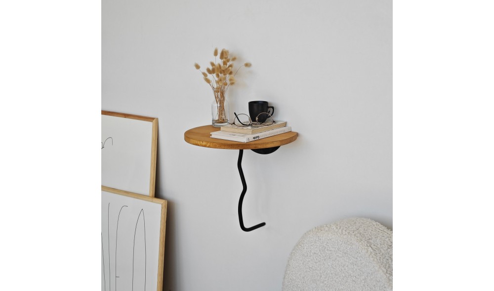 Raft de perete Leu - Negru, Stejar