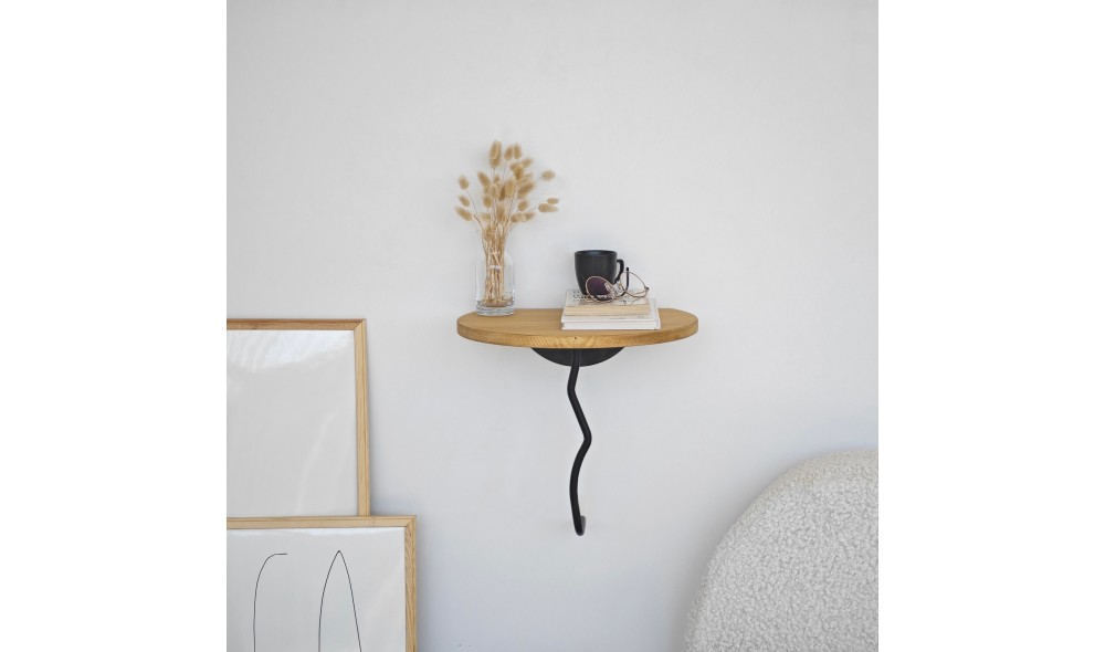 Raft de perete Leu - Negru, Stejar